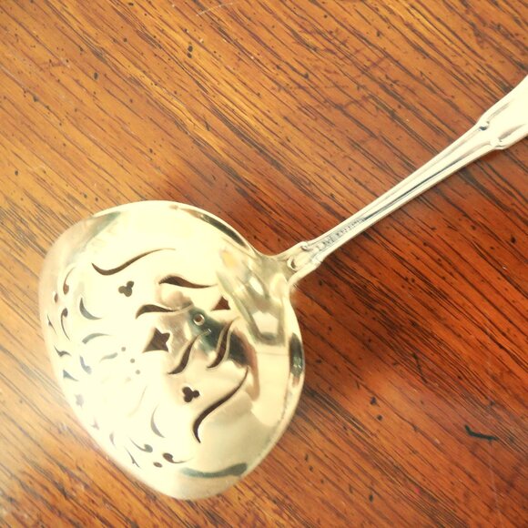 Gorham Norfolk Sterling Silver Confection Spoon Gold Wash c1904 - Picture 8 of 9